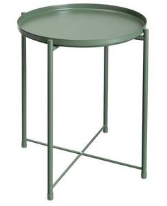 lot 1302 image: HollyHOME Tray Metal End Table, Sofa Table Small Round Side Tables, Anti-Rust and Waterproof Outdoor & Indoor Snack Table, Accent Coffee Table,��H�� 20.28 x��D�� 16.38