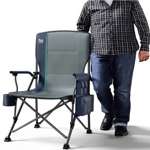 lot 1306 image: TIMBER RIDGE Oversized Folding Camping Chair High Back Heavy Duty for Adults Support up to 500lbs with Side Pocket