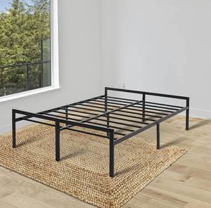 lot 1222 image: Mofesun Metal Bed Frame King - Black Metal Platform Bed 14 Inch with Storage, Heavy Duty Easy Assembly No Box Spring Needed (King)