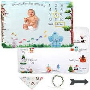 lot 1317 image: Premium Baby Monthly Milestone Blanket �� Personalized Holiday Blanket