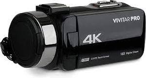 lot 1038 image: Vivitar 4K Video Camera, Wi-Fi Ultra HD Camcorder with 18x Digital Zoom, 3�� IPS Touchscreen Video Recorder with Night Vision, Vlogging Camera with 3.5mm Microphone Jack, Rechargeable, SD Card Slot - Burgundy