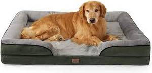 lot 1188 image: Bedsure Orthopedic Dog Bed for Extra Large Dogs - XL Washable Dog Sofa Bed Large, Supportive Foam Pet Couch Bed with Removable Washable Cover, Waterproof Lining and Nonskid Bottom, Dark Green