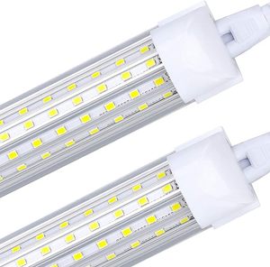 lot 1214 image: SHOPLED 6FT LED Shop Light, 54W 7020LM 6000K Cool White, Linkable Ceiling Light Fixtures T8 LED Tube Lights, V Shape, 6 Foot LED Shop Lights for Garage, Plug and Play, 2 Pack (PHOTO APPROXIMATE SEE DESCRIPTION)