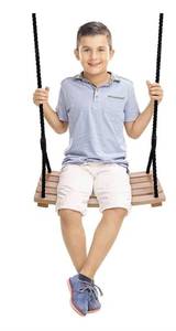 lot 21556 image: Wooden Swing,Wood Swing,arc Shaped Waterproof Swing,Wood Swings Seat,Garden, Yard, Indoor, Outdoor Wooden Swing Set for Children Adult Kids�� (19.7  9.7 x1.77IN) (Retail $55.82)