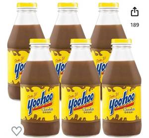 lot 21596 image: Yoohoo Chocolate Drink, Shake It, 15.5oz Glass Bottle (Pack of 6, Total of 93 Fl Oz) (Retail $27.00). BB not listed
