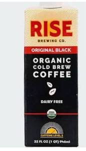 lot 21600 image: Rise Brewing Co Organic Cold Brew Coffee 32 fl oz (6 Pack) (Retail $56.94)