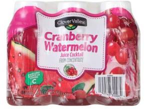 lot 21603 image: Clover Valley, Cranberry Watermelon, Juice Cocktail 8.0 fl oz (24 pack)