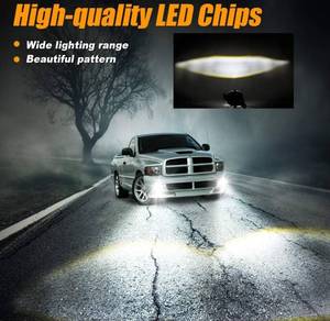 lot 1559 image: Upgraded LED Fog Lights for Dodge Ram 1500 2500 3500 - Powerful Replacement Lamps, Perfect Fit for 02-08 Ram, 03-09 Ram, 04-06 Durango - Driver & Passenger Side - Black