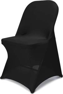lot 1578 image: Stretch Spandex Folding Chair Covers 30PCS Universal Fitted Elastic Chair Cover Protector for Wedding, Party, Banquet, Holidays, Celebration, Decoration (Black pack of 6