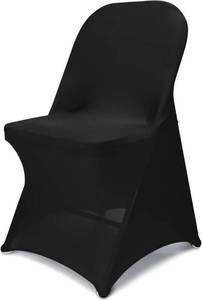 lot 1580 image: Stretch Spandex Folding Chair Covers 30PCS Universal Fitted Elastic Chair Cover Protector for Wedding, Party, Banquet, Holidays, Celebration, Decoration (Black pack of 6