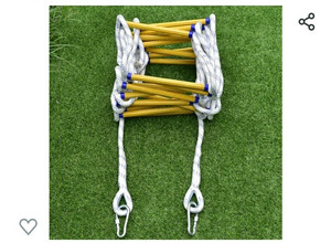 lot 1590 image: Emergency Fire Escape Ladder Safety Rope, Flame Resistant Fire Safety Ladders with Carabines, Portable and Reusable