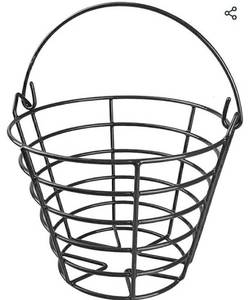 lot 1601 image: Golf Ball Metal Range Basket Golfball Container with Handle - Holds Contain 50 Balls