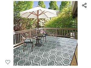 lot 1605 image: Outdoor Camping Rug Patios Clearance Plastic Straw Weatherproof Reversible Mats, Large Floor Mat for RV, Backyard, Deck, Picnic, Beach, Trailer, Camping
