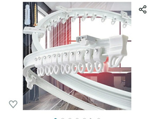 lot 5001 image: DartAnt Flexible Ceiling Curtain Track, Bendable Ceiling Track Room Divider, RV Curtain Track, Ceiling Mount for Curtain Rail, Curtain Track System (16.4ft (5m