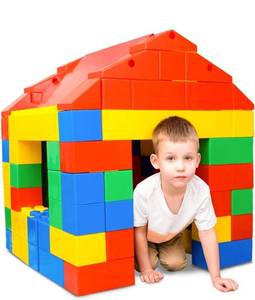lot 5016 image: CO-T Jumbo Blocks for Toddlers Set of 134 Plastic Large Building Blocks for Kids Ages 4-8, Giant Stacking Bricks for Children by Polesie