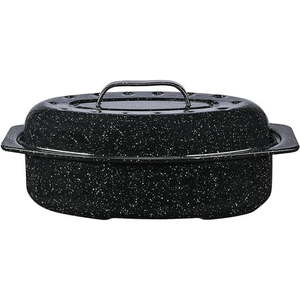 lot 5017 image: Granite Ware 6106-2 F6106-2 Covered Oval Roaster 13 inches Black