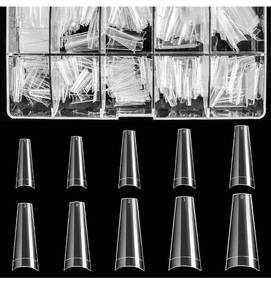 lot 5072 image: Clear Acrylic Nail Tips - Coffin Nail Tips BTArtbox 500pcs Artificial Ballerina shaped Fake Nails Half Cover False Nail with Case for Nail Salons and DIY Nail Art
