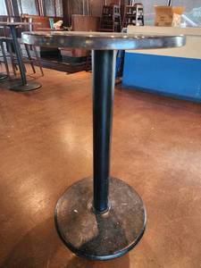 lot 21601 image: Bar Height Cocktail Table W Metal Base