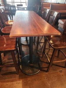 lot 21613 image: Bar Height 6-Top Table W Double Base