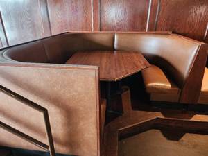 lot 21625 image: Large Corner Booth W Table and Side Booth