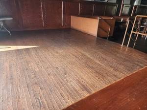 lot 21659 image: Stage With Wood Plank Flooring W Removable Railing