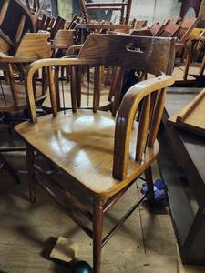 lot 29546 image: Lot of 16 Wooden Pub Chairs