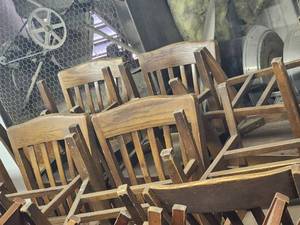 lot 29548 image: Lot of 22 Restaurant Style Wooden Chairs