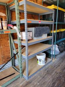 lot 29502 image: Gray 5-Tier Industrial Shelf W Contents