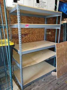 lot 29513 image: 5-TIer Gray Metal Industrial Shelf