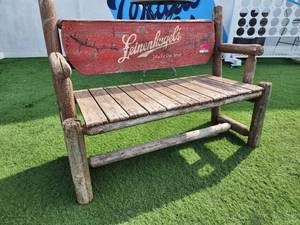 lot 29096 image: Adirondack Style Leinenkugels Bench