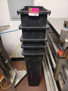 lot 18613 image: Lot of 5 Black Carlisle Trash Bins, 30in H