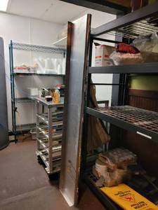 lot 18614 image: 75in Stainless Steel Wall-Mount Shelf