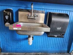 lot 29012 image: John Boos Hand Sink W Soap and Paper Towel Dispensers