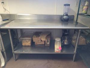 lot 18631 image: 5ft Stainless Steel Prep Table W Under Storage