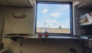 lot 18632 image: 7ft Stainless Steel Wall-Mount Shelf