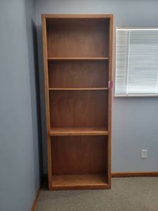 lot 22743 image: Tall Wood 3-Tier Bookshelf