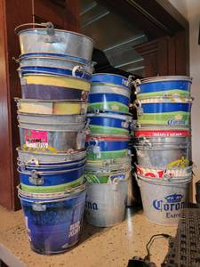 lot 18755 image: Assorted Lot of Ice Buckets - Budlight, Corona, Sol Cerveza, and More