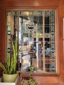 lot 18781 image: 46in Stained Glass Window, Green