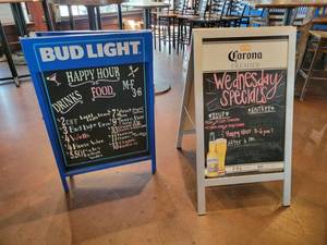 lot 18792 image: Lot of 2 Metal Air Frame Signs, Chalkboard&nbsp