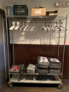 lot 18603 image: 5ft Chrome Acessories Rack W Contents&nbsp