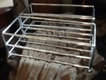 Two very nice chrome stands great for bathroom towels to cover use your imagination