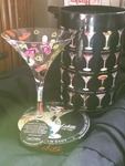 Custom hand painted martini glass very unique