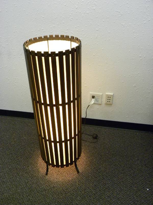 lot 7007 image: 40 Tall, 14 Round Standing Floor Lamp.