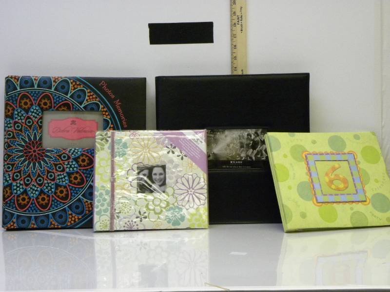 lot 7033 image: 3 Photo Albums.  1 Large, 2 Small. Large Scrapbook Album.