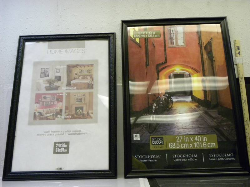 lot 7046 image: Two Large Wall Frames w Plastic Instead of Glass.