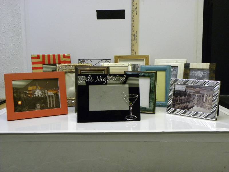 lot 7053 image: 13 Picture Frames Assorted Size and Very Different Styles