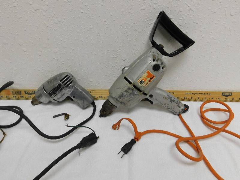 lot 7126 image: Two, Vintage Black and Decker & RAM - Hand Drills. w key