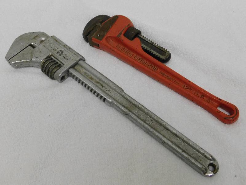 lot 7129 image: Two, 12 & 16 Monkey Wrenches.