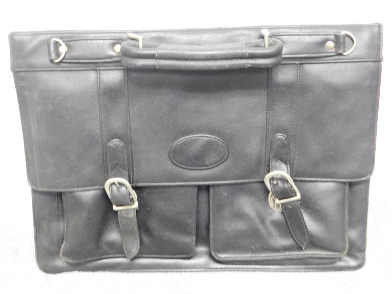 lot 7155 image: Un-Brand Tasseled Leather Messenger Bag Briefcase.