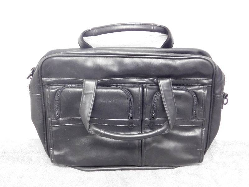 lot 7156 image: Soren Brand Leather Softshell Laptop Briefcase.